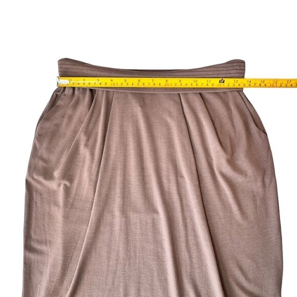 Michael Stars Skirt Sz.M Tan Modal Jersey Wide Waistband Above Knee Neutral - Picture 4 of 11